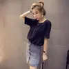 Camiseta Feminina Costas Vazadas Alça Fina Costura Solta Tamanho Grande Verão Cor Sólida Manga Curta Camiseta Básica Feminina