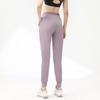 Pantalones Deportivos para Mujer Fitness Secado Rápido Pantalones para Correr Brocado a Doble Cara Desnudo Primavera y Otoño Bolsillo con Cremallera Pantalones Elásticos Casuales