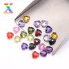 Venta al por mayor de fábrica color blanco doble cara de tortuga forma de corazón circón 4*4mm-10*10mm forma de corazón doble cara de tortuga piedra suelta