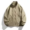 Chaqueta cárdigan cortavientos casual para deportes al aire libre con cuello alto para hombre, cortavientos fino de primavera y otoño, chaqueta impermeable para hombre de comercio exterior