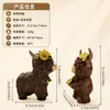 Enfeite de Resina Vaca das Terras Altas com Guirlanda de Chifres Estátua de Animal Decoração de Jardim e Pátio Presente Criativo Novo Estilo Produto Premium