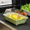Tazón para Lavar Verduras Cesta de Drenaje Hogar Cocina Doble Capa Lavado Agua Fruta y Verdura Cesta de Verduras Cesta de Malla con Filtro de Goteo Tazón para Lavar Verduras