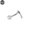 Clavo de nariz de diamante de acero inoxidable, anillo de nariz recto, acero de titanio, gancho de nariz de moda europea y americana, anillo de nariz con varilla en S, joyería para la nariz, clavo de nariz