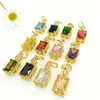 Piedra Cúbica de Zirconia Geométrica Colorida Rectangular Colgante Joyería Pulsera Collar Pendientes Colgante Accesorios DIY Materiales de Producción