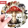 Compra directa transfronteriza [con certificación ce.cpc] 50 pegatinas decorativas creativas de setas de bosque vintage en estilo retro oscuro