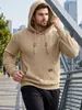 Moletom com capuz masculino transfronteiriço, Amazon primavera/outono jacquard texturizado manga longa bolso canguru etiqueta de couro cordão moletom casual