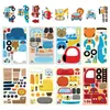 8 Pegatinas de Rompecabezas de Vehículos Creativas DIY Coche Dibujos Animados Haz una Cara Pegatinas de Collage Transfronterizo