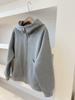Sudadera con capucha casual simple de aspecto adelgazante, chaqueta sudadera gris para uso diario C209