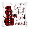 Nueva funda de almohada navideña transfronteriza de Amazon, roja, con estampado navideño sencillo, funda de almohada para el hogar.