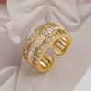 Anillo Europeo y Americano Transfronterizo de Diamante Completo para Mujer, Apertura de Circonita de Gama Alta de Nicho, Anillo Ajustable, No se Desvanece, Venta al por Mayor Versátil