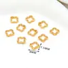 Cobre conservador de color bañado en oro real de 18k, con diseño de trébol de cuatro hojas y estrella huecos, con tapas terminales de doble orificio, para hacer joyería DIY, incluyendo pulseras y collares