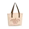 Bolsa de Lona Personalizada para Mulheres Nova Grande Capacidade Casual Versátil Estudante Universitário Roupas de Trabalho Bolsa de Ombro com Zíper Bolsa Personalização