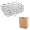 Estante Grill Multifuncional de Acero Inoxidable para Freidora de Aire, Estante Filtro, Estante para Cocinar al Vapor, Estante Deshidratador, Estante Enfriador, Cesta Escurridora, Set de Tres Piezas