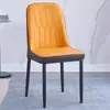 Cadeira de Jantar de Luxo Leve Cadeira de Restaurante Cadeira com Encosto Estofado em Couro Estrutura Espessa de Aço Carbono Cadeira para Hotel Comercial Cadeira de Fast Food
