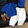 Pantalones casuales versátiles de punto fino de seda helada con huecos, estilo coreano para niños, nuevos de verano 2026, manga corta, para niños pequeños, estilo moderno