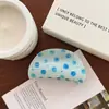 Pinza de tiburón versátil estilo ins coreano con diseños de frutas y arándanos, pinza para el pelo de cuadros azul claro para recogidos de niñas, nuevo