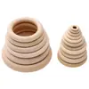 Anillo de Madera en Color Madera Natural, Disponible en Múltiples Tamaños, Colgante de Anillo de Madera para Cadena de Teléfono Móvil DIY, Kit de Materiales para Accesorios de Pulsera, Joyería