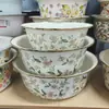 Cuenco de porcelana esmaltada cuenco de porcelana antiguo de grado alimenticio engrosado nostálgico extra grueso de alta gama para amasar lavar verduras frutas juego de cuencos