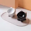 Huayuan hoopet tazón para mascotas de cerámica con patas altas para proteger el cuello de gato, diámetro grande, anti-derrames, alto valor estético, tazón para comida de perro