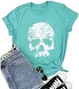Camisetas de Calaveras para Mujer Esqueleto Divertido Gráfico Gótico Casual