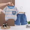 Conjunto de Verano para Niños 2026 Nuevo Elegante Infantil Manga Corta Cuello Redondo Deportivo Dos Piezas Tendencia Ropa para Niños