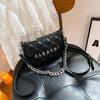 Bolso Pequeño Bordado Romboidal para Mujer 2024 Nuevo Popular Texturizado Estilo Occidental Bolso Bandolera Cadena Un Solo Hombro Axilar Bolso Cuadrado Pequeño