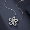 Collar de Girasol de Moissanita de Plata Esterlina S925 Popular Ins de Gama Alta Diamante Completo Colgante de Flor de Cinco Pétalos Suministro Exclusivo Transfronterizo