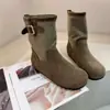 Botas femininas de couro legítimo de cano curto com salto oculto, coleção outono/inverno 2026, botas de cowboy marrom retrô, botas robustas, estilo deserto, e botas de cavaleiro