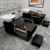 Sillón de peluquería para peinar el cabello Cama para lavar el cabello Cama para el cuidado del cabello Peluquería para hombres Cama para lavar el cabello Estilo de celebridad de internet Sillón semi-reclinable Lavabo profundo Cama para shampoo