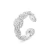 Anel vintage estilo francês com flor de margarida cravejada de diamantes para mulheres, luxo leve, moda de alta qualidade, design requintado, anel aberto versátil