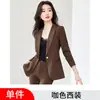 Venta al por mayor transfronteriza de atuendos profesionales nuevos de color caramelo para otoño e invierno: Conjunto de dos piezas: blazer de manga larga y pantalones de mujer