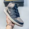 Zapatillas de Baloncesto Retro Originales Aj1 de Caña Alta Off-White Jordan 1 con Textura de Lichi, Zapatillas Casuales Cómodas y Versátiles