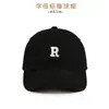 Boné de beisebol de aba curva macio bordado com a letra R para homens Estilo K Ins Nicho Circunferência de cabeça grande Mostrando rosto pequeno Versátil para o ano todo