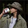 Sombrero de Pescador Unisex Impermeable y de Secado Rápido, Estilo Nuevo, para Montañismo, Camping, Protección Solar, Viajes al Aire Libre, Pesca, Sombrero Vaquero Occidental