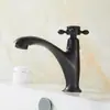 Torneira europeia antiga de cobre maciço esculpida de água fria única para pia de um furo, pia de varanda, tanque de lavanderia, torneira de pia sob bancada