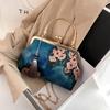 Bolso Cheongsam Estampado Estilo Chino Bolso de Mano Trendy Nacional Elegante Vintage Boca de Pinza Bolso de Mano Clásico Antiguo Bolso Pequeño Bolso de Mano Bolso para Madre