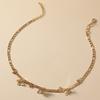 Collar de cinco mariposas corto, de temperamento moderno y de venta caliente transfronteriza, cadena de clavícula de una sola capa simple y dulce para mujer