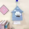 Tecido de Desenho Animado Pequena Casa Bolsa de Lenços Caixa de Lenços Suspensa Fofa e Estilosa Bolsa de Pano para Armazenamento de Lenços Doméstico