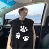 Chaleco Estilo Americano de Dibujos Animados Holgado con Estampado para Hombre, Marca de Moda, Top sin Mangas Casual Versátil de Verano para Usar en Capas o Solo