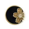 Moda botão redondo flor diamante metal botão terno casaco casaco corta-vento camisa suéter de malha fivela decorativa