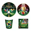 Mm205 Sinuca Sinuca Esportes Bola Festa de Aniversário Tema Louça Para 8 Pessoas Conjunto de 4 Peças Prato de Papel Copo de Papel