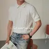 2025 Camisa Polo de Punto para Hombre de Manga Corta Marca de Alta Gama de Moda Ropa para Hombre Verano Cuello Transpirable Tejido de Punto Casual