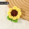 Hilo Ganchillo Flor de Girasol Cabeza Producto Terminado Decoración Accesorios DIY Ramo de Flores Tejidas Simulación Decoración de Escena Mayoreo