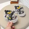 Tênis retrô infantil, tênis esportivo para meninos e meninas, sapatos de caminhada de bebê com desenho animado, leves, antiderrapantes, respiráveis, com sola grossa