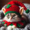Amazon comercio exterior transfronterizo nuevo sombrero de elfo de Navidad hecho a mano de ganchillo para mascotas sombrero de vestir ambiente festivo