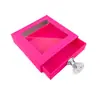 Cajas para Pestañas Multicolores con Ventana en Stock, Cajas tipo Cajón Transparentes Cuadradas con Ventana y Asas, Cajas de Empaque, Cajas de Empaque para Cosméticos
