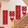 Decoração de Parede de Fundo para Corrimão de Escada, Decoração de Quarto de Casamento, Artigos para Casamento, Parede Atrás do Sofá da Sala de Estar de Casa Nova, Decoração com Caracteres de Felicidade Dupla para Quarto
