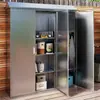 Gabinete de Almacenamiento Exterior Personalizado de Acero Inoxidable 304 Gabinete de Herramientas a Prueba de Lluvia y Sol para Patio Gabinete de Almacenamiento a Prueba de Humedad para Jardín