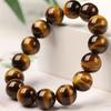 Pulseira de Pedra Olho de Tigre Amarelo Natural Círculo Único Pulseira de Madeira Olho de Tigre Olho de Trovão Olho de Gato Amarelo Estilo Quente Transfronteiriço Venda por Atacado