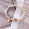 Outono e inverno Novo ins estilo moda simples high-end nicho design carta pingente de pérola natural pulseira pulseira para as mulheres